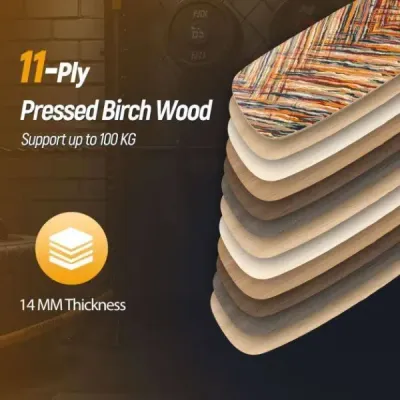 Dřevěný balanční trenažér se stabilizovaným korkovým válečkem, pokročilý wobble board, skateboard