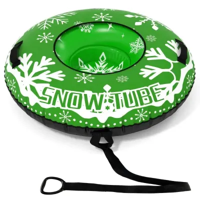 Nafukovací sněhová pneumatika s tažným lanem a úchyty Snowtube – nafukovací sáňky, zelené