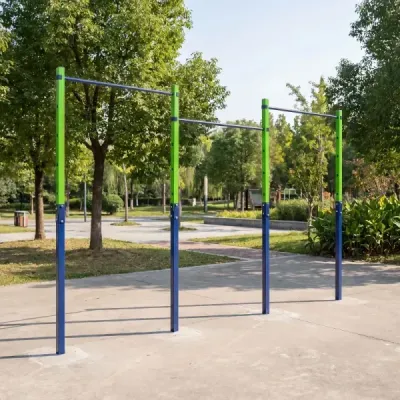 Hrazda na kliky, výškově nastavitelná 80–172 cm, z pozinkované oceli, nosnost až 330 kg, modrá