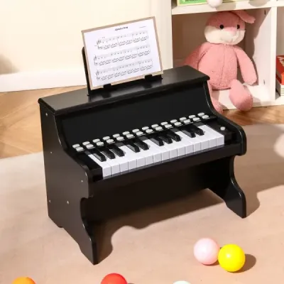 25klávesové mini digitální piano pro děti, elektrické piano s nastavitelnou rychlostí, černé