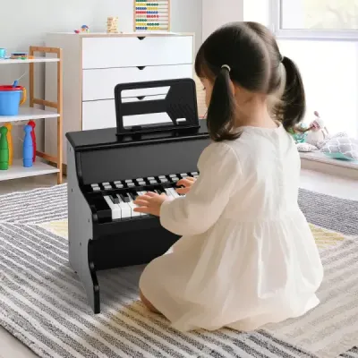 25klávesové mini digitální piano pro děti, elektrické piano s nastavitelnou rychlostí, černé