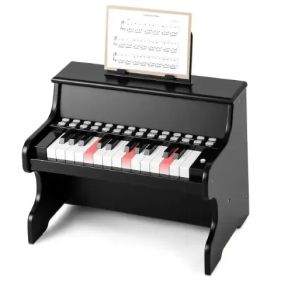 25klávesové mini digitální piano pro děti, elektrické piano s nastavitelnou rychlostí, černé