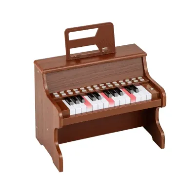 25klávesové mini digitální piano pro děti, elektrické piano s nastavitelnou rychlostí, hnědé