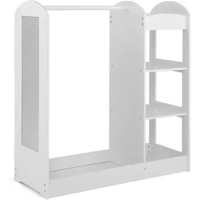 Šatní skříň pro děti Kostýmní skříň pro děti se zrcadlem 93,5 x 38 x 100 cm Bílá