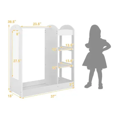 Šatní skříň pro děti Kostýmní skříň pro děti se zrcadlem 93,5 x 38 x 100 cm Bílá