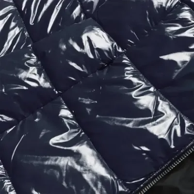Dámská lesklá zimní prošívaná bunda MODA695 tmavě modrá