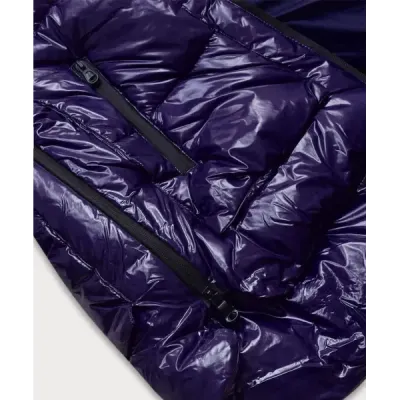 Dámská lesklá zimní bunda MODA697 tmavě modrá