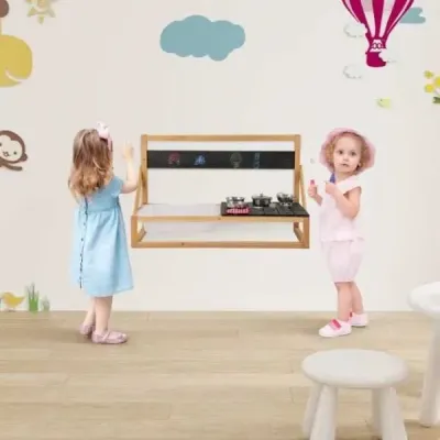 Dětská blátivá kuchyňka Venkovní dětská kuchyňka z jedlového dřeva s doplňky přírodní 81 x 36 x 49 cm