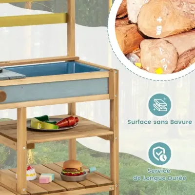 Proměňte čas hry v kulinářské dobrodružství s naší Mud Kitchen! Tato bahenní kuchyňka je vyrobena z kvalitního smrkového dřeva a