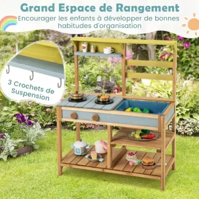 Proměňte čas hry v kulinářské dobrodružství s naší Mud Kitchen! Tato bahenní kuchyňka je vyrobena z kvalitního smrkového dřeva a
