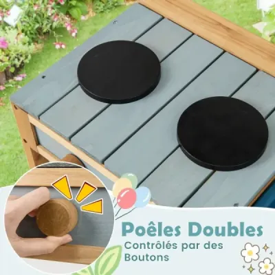 Proměňte čas hry v kulinářské dobrodružství s naší Mud Kitchen! Tato bahenní kuchyňka je vyrobena z kvalitního smrkového dřeva a