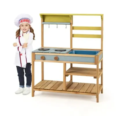 Proměňte čas hry v kulinářské dobrodružství s naší Mud Kitchen! Tato bahenní kuchyňka je vyrobena z kvalitního smrkového dřeva a