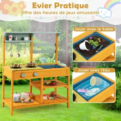 Proměňte čas hry v kulinářské dobrodružství s naší Mud Kitchen! Tato bahenní kuchyňka je vyrobena z kvalitního smrkového dřeva a