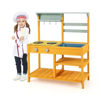 Proměňte čas hry v kulinářské dobrodružství s naší Mud Kitchen! Tato bahenní kuchyňka je vyrobena z kvalitního smrkového dřeva a