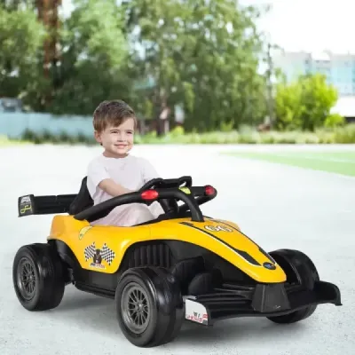 Dětské elektrické autíčko 12 V Dětské elektrické závodní autíčko pro batolata s dálkovým ovládáním Žluté