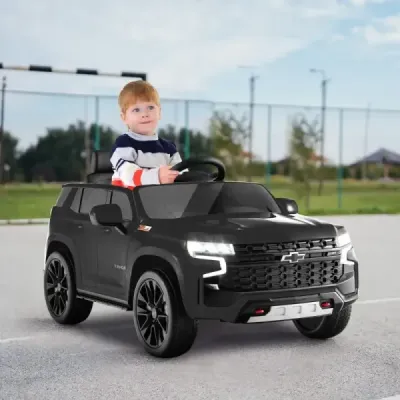Dětské elektrické autíčko Chevrolet s 2,4G dálkovým ovládáním, odpružením, světly a hudbou, černé