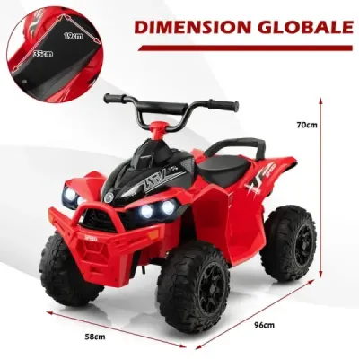 Elektrická dětská čtyřkolka 12V s rychlostí 2,2/4,3 KM/H & Klakson, hudba & LED světla elektrická quad zelená