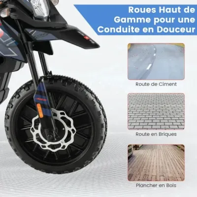 12V dětská elektrická motorka s tréninkovými koly Aprilia Licencovaná elektrická motorka černá