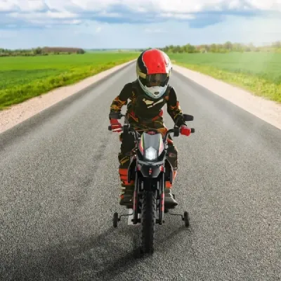 12V dětská elektrická motorka s tréninkovými koly Aprilia Licencovaná elektrická motorka černá
