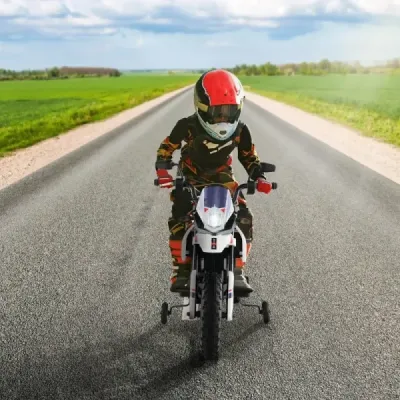 12V dětská elektrická motorka s tréninkovými koly Aprilia Licencovaná elektrická motorka černá