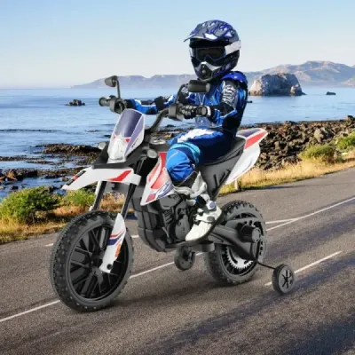 12V dětská elektrická motorka s tréninkovými koly Aprilia Licencovaná elektrická motorka černá