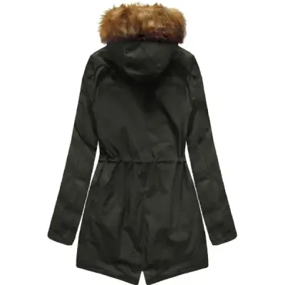 Dámská oboustranná zimní bunda MODA2636 army-šedá