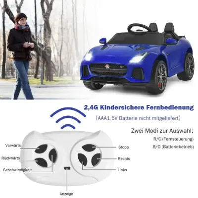 Elektrické dětské autíčko s příběhy a hudbou a klaksonem a světly 12V dětské vozidlo s 2,4G dálkovým ovládáním červené