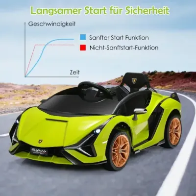 12V Lamborghini dětské elektrické autíčko s 2,4G dálkovým ovládáním Dětské autíčko 3-5km/h s MP3 Zelené