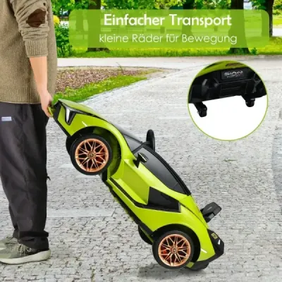 12V Lamborghini dětské elektrické autíčko s 2,4G dálkovým ovládáním Dětské autíčko 3-5km/h s MP3 Zelené