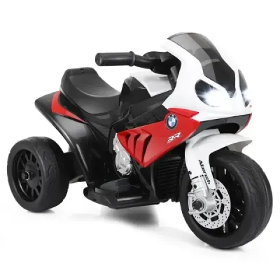 Dětská motorka s tréninkovými koly 6V elektrická motorka s hudbou 66 x 37 x 44,5 cm červená