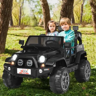 12V elektrické auto na baterie se 2 sedadly, 123 x 80 x 80 cm, černé