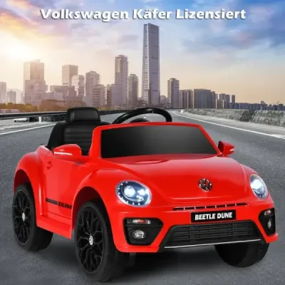 Dětské autíčko VW Beetle s hudbou a 2 režimy svícení včetně 2,4G dálkového ovládání červené