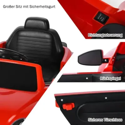 Dětské autíčko VW Beetle s hudbou a 2 režimy svícení včetně 2,4G dálkového ovládání červené