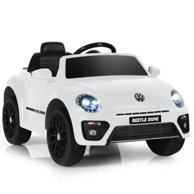 Dětské autíčko VW Beetle s hudbou a 2 režimy svícení včetně 2,4G dálkového ovládání bílé