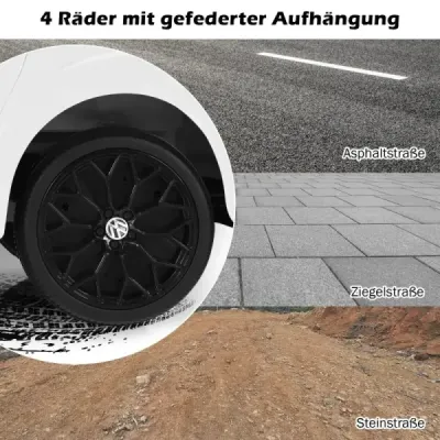 Dětské autíčko VW Beetle s hudbou a 2 režimy svícení včetně 2,4G dálkového ovládání bílé