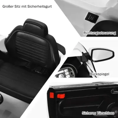 Dětské autíčko VW Beetle s hudbou a 2 režimy svícení včetně 2,4G dálkového ovládání bílé