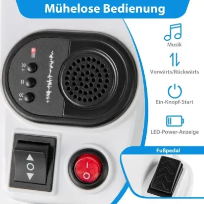 Dětská elektrická motorka s hudbou LED Elektrická motorka s tréninkovými koly pro děti od 3 let modrá