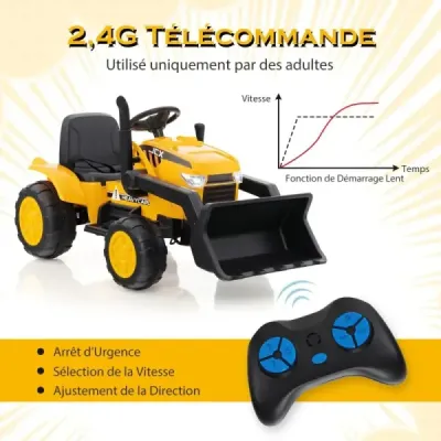 Dětský mobilní bagr s nastavitelnou lopatou pro děti od 3 do 8 let Žlutá
