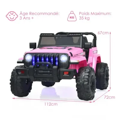 Dětský nákladní automobil Elektrický vůz na baterie se 2 sedadly 114 x 78 x 67 cm Růžová