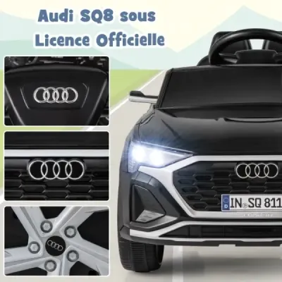 Licencované Audi SQ8 Kids Car 12V elektrické vozidlo s dálkovým ovládáním černé