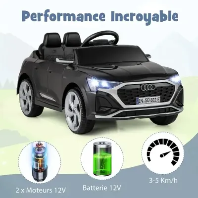 Licencované Audi SQ8 Kids Car 12V elektrické vozidlo s dálkovým ovládáním černé