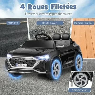 Licencované Audi SQ8 Kids Car 12V elektrické vozidlo s dálkovým ovládáním černé