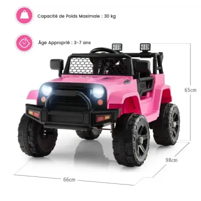 12V bateriový dětský vůz Elektrický dětský vůz s dálkovým ovládáním růžový