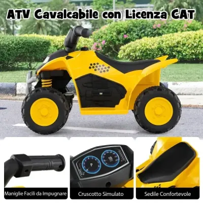 6V elektrická čtyřkolka pro děti Mini elektrická čtyřkolka s LED světlomety Elektrické auto ATV pro děti ve věku 18-36 měsíců