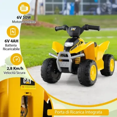 6V elektrická čtyřkolka pro děti Mini elektrická čtyřkolka s LED světlomety Elektrické auto ATV pro děti ve věku 18-36 měsíců