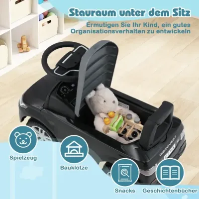 Posuvné auto s úložným prostorem Posuvné vozidlo Posuvné auto Dětské auto Posuvné auto Autíčko na hraní Černá barva