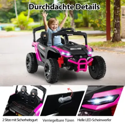 Dětské 12V elektrické auto s dálkovým ovládáním Elektrický UTV Truck Dětské auto Dětské vozidlo Růžová barva