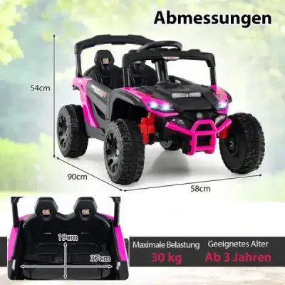 Dětské 12V elektrické auto s dálkovým ovládáním Elektrický UTV Truck Dětské auto Dětské vozidlo Růžová barva