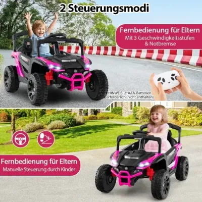 Dětské 12V elektrické auto s dálkovým ovládáním Elektrický UTV Truck Dětské auto Dětské vozidlo Růžová barva