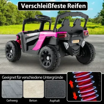 Dětské 12V elektrické auto s dálkovým ovládáním Elektrický UTV Truck Dětské auto Dětské vozidlo Růžová barva